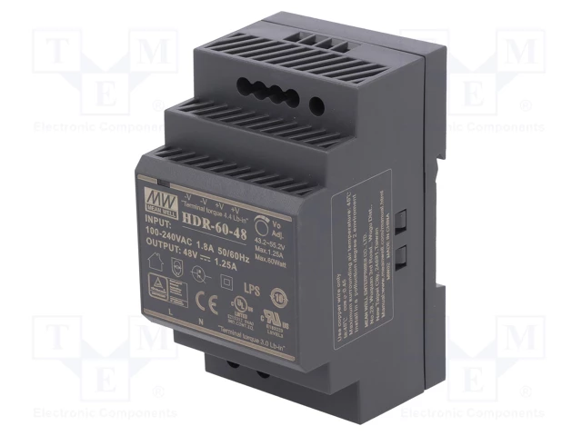 HDR-60-48 (220VAC-48VDC, 60W)